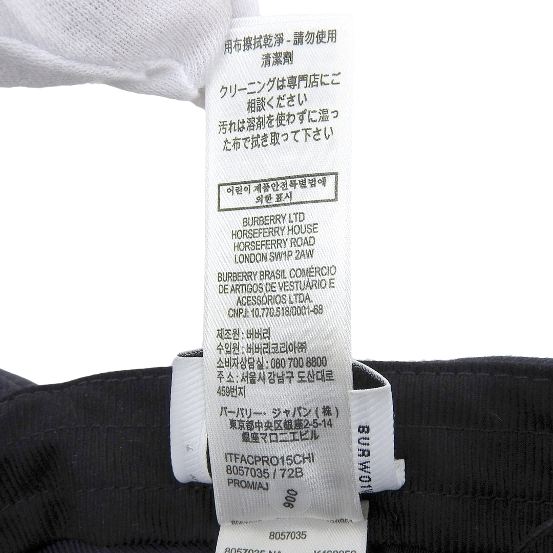 Pristine BURBERRY cap Leather accents, logo embroidery, baseball Indigo cotton