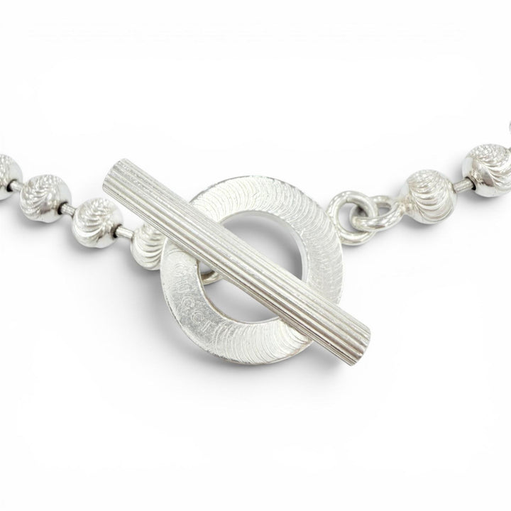Great GUCCI Necklace Ball Chain Necklace, Size L Silver AG925 Women 602736