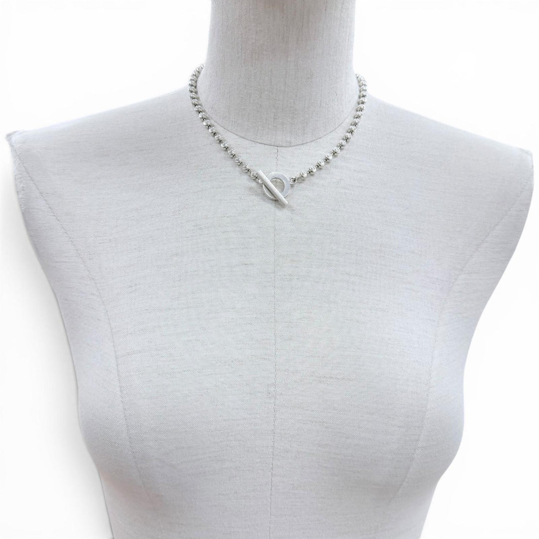 Great GUCCI Necklace Ball Chain Necklace, Size L Silver AG925 Women 602736