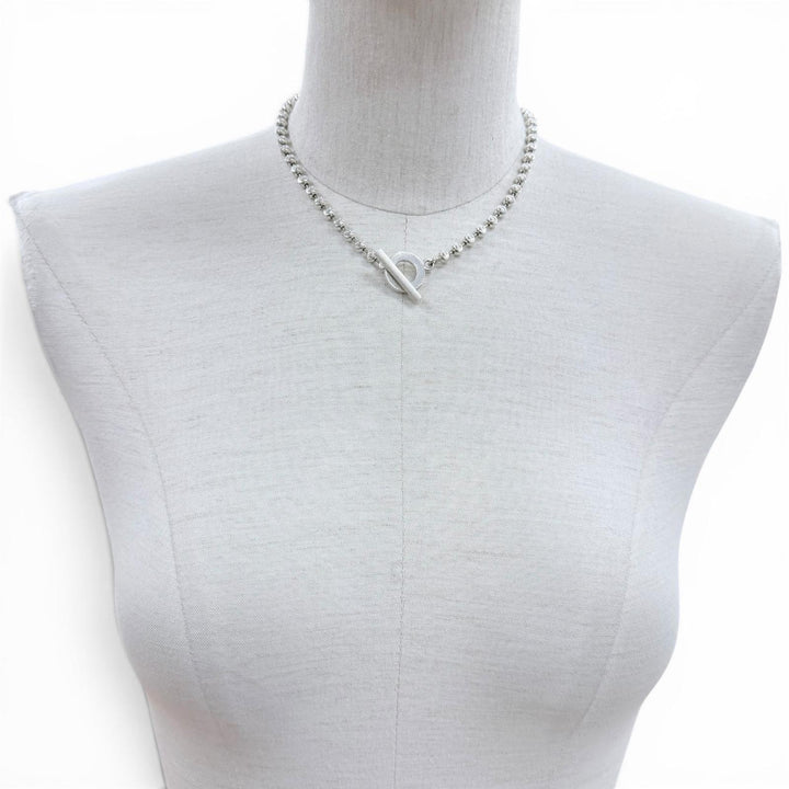 Great GUCCI Necklace Ball Chain Necklace, Size L Silver AG925 Women 602736