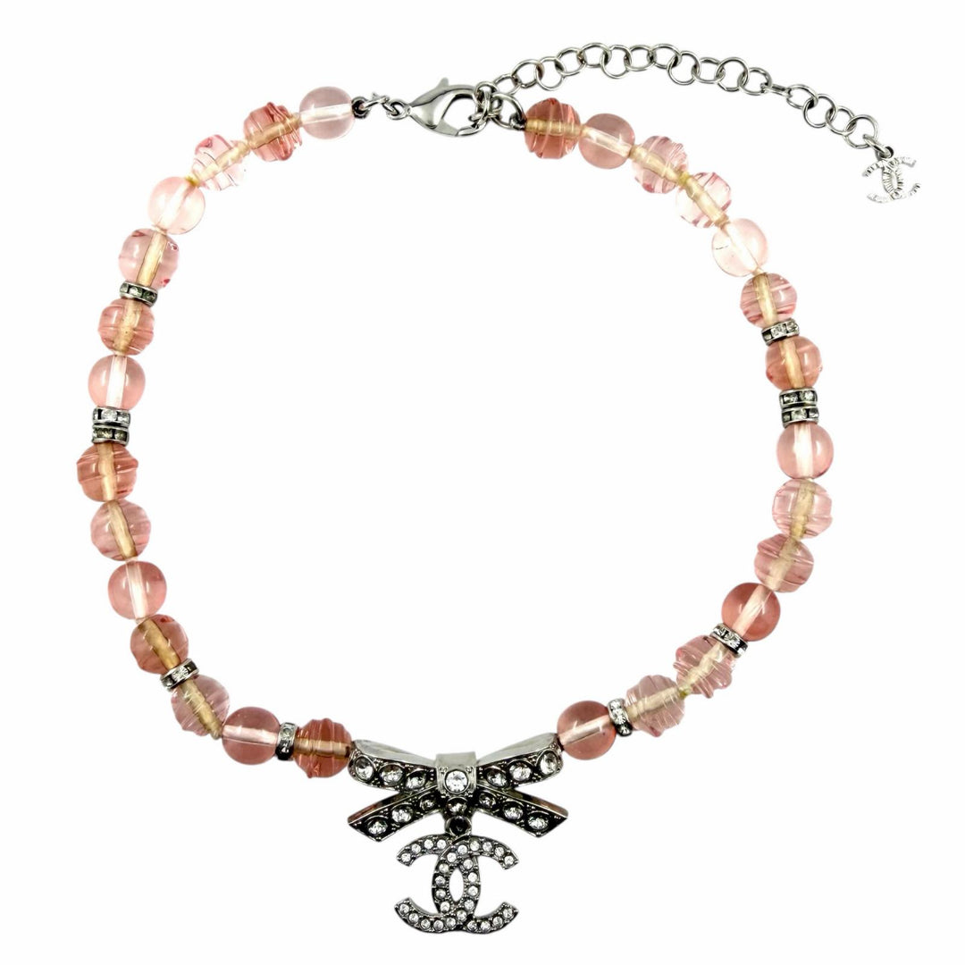 Excellent CHANEL Necklace pink Women B23S