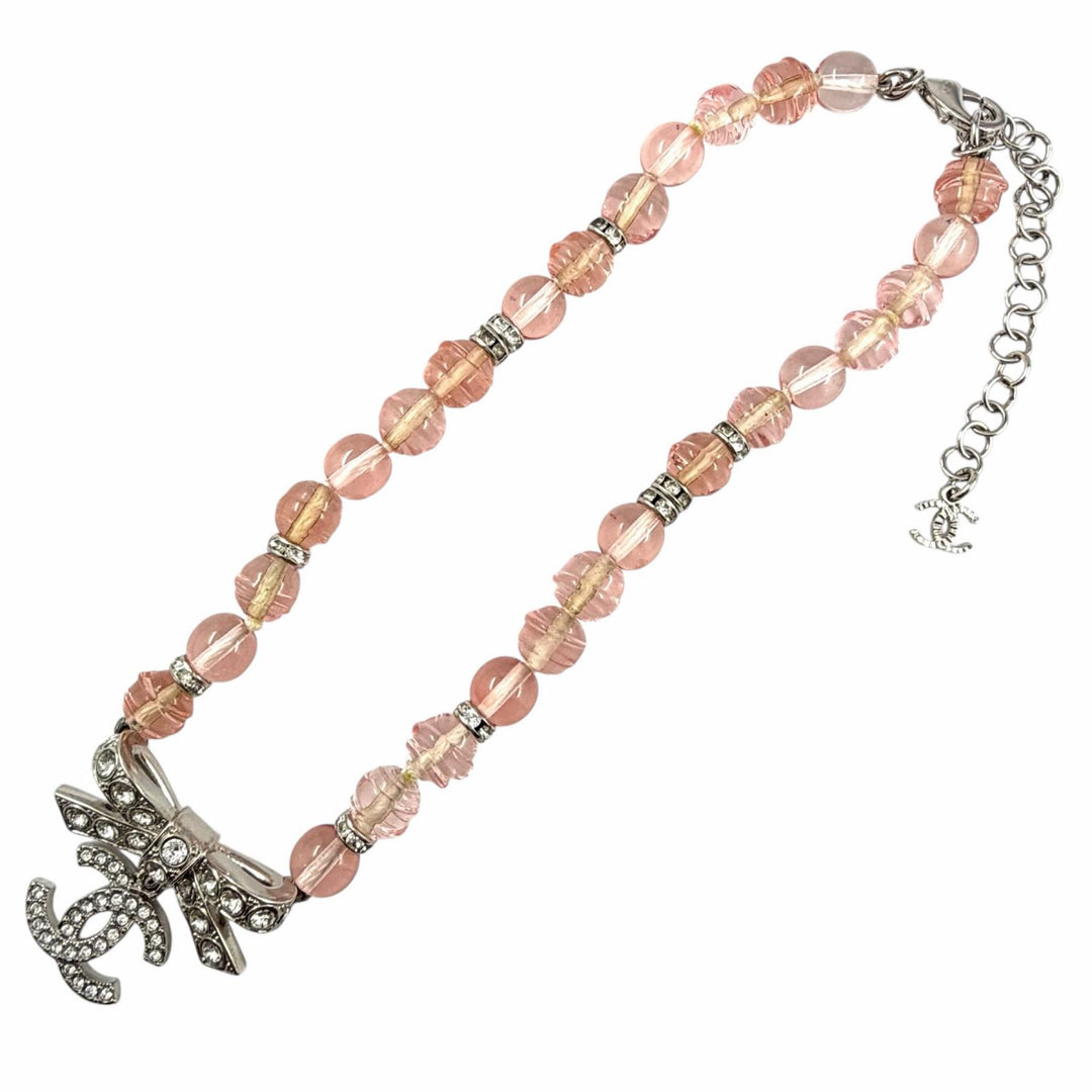 Excellent CHANEL Necklace pink Women B23S