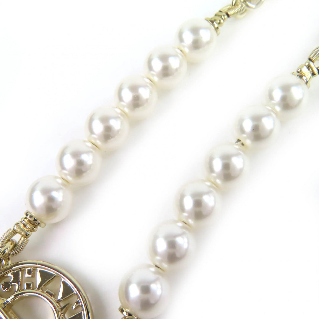 Excellent CHANEL Necklace COCO Mark Rhinestone Matelasse Bag B24S ABD331 B16656