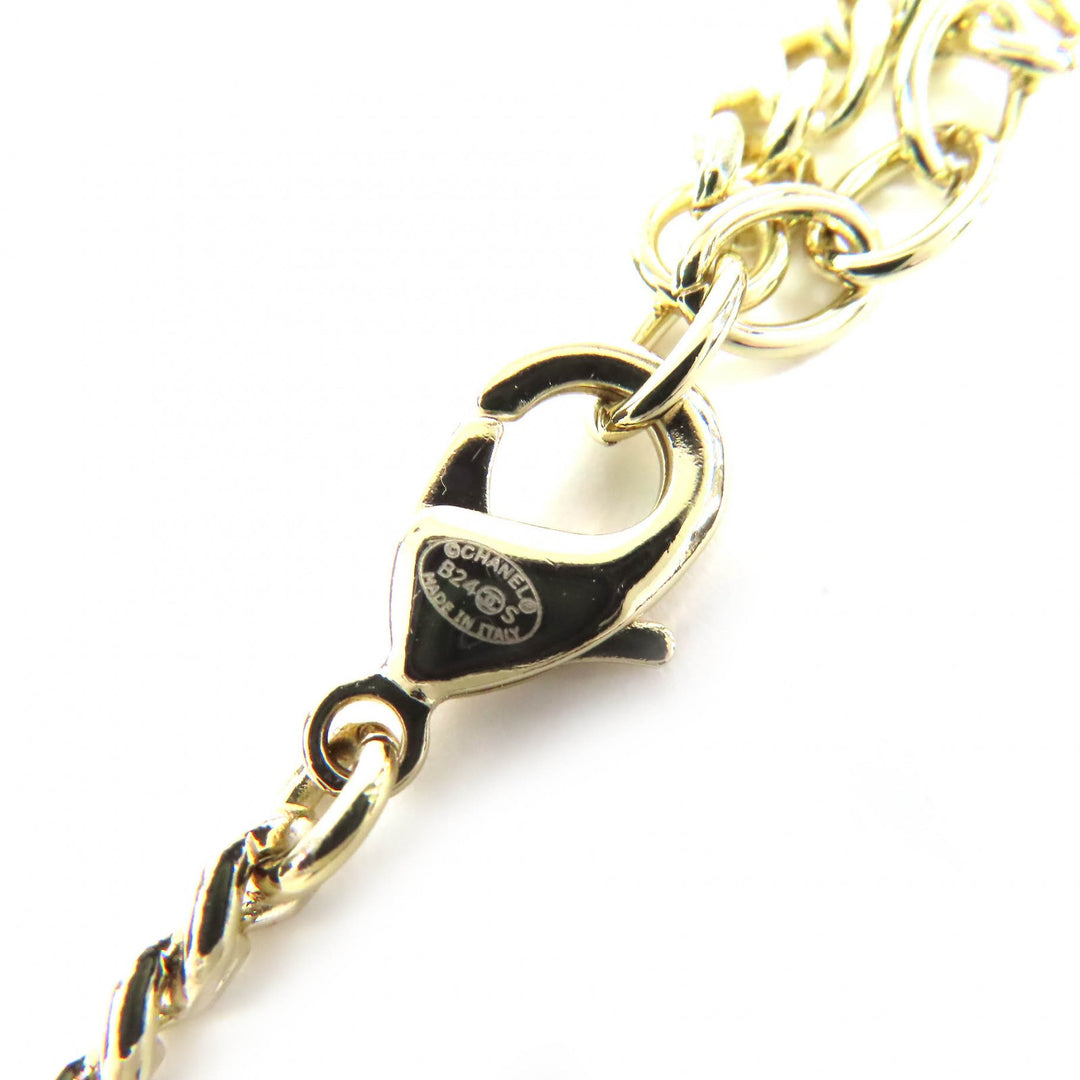 Excellent CHANEL Necklace COCO Mark Rhinestone Matelasse Bag B24S ABD331 B16656
