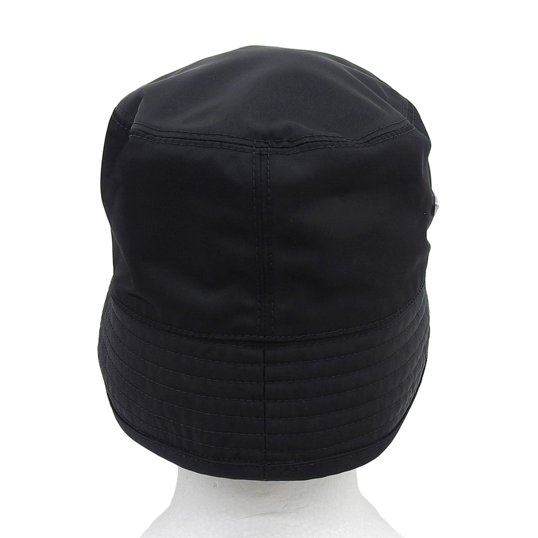 Excellent PRADA hat Leather accents, triangle logo Recycled nylon mens M 2HC137