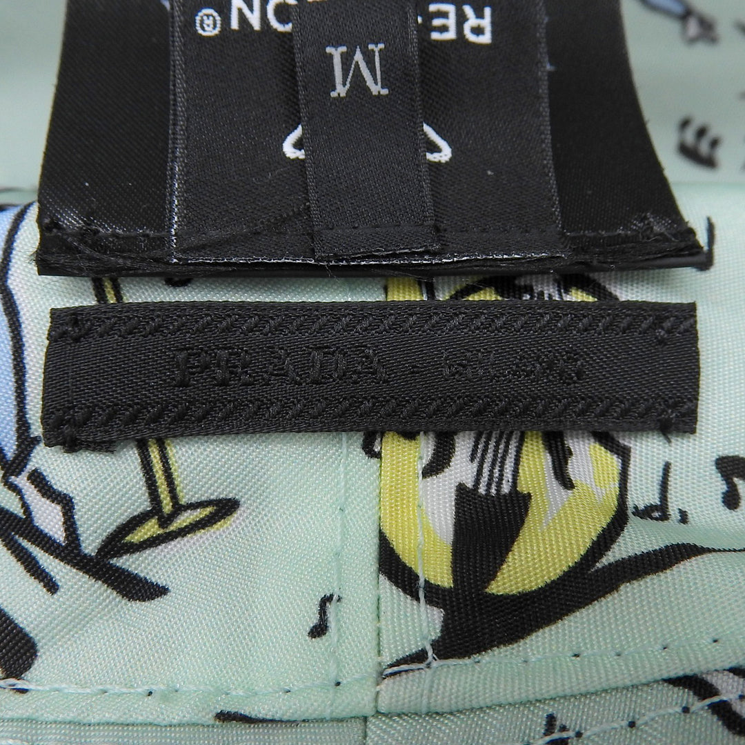 Excellent PRADA hat Leather accents, triangle logo Recycled nylon mens M 2HC137