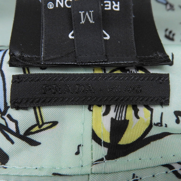 Excellent PRADA hat Leather accents, triangle logo Recycled nylon mens M 2HC137