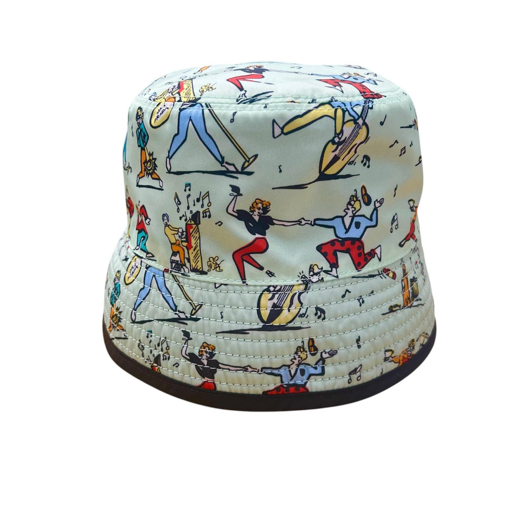 Excellent PRADA hat Leather accents, triangle logo Recycled nylon mens M 2HC137