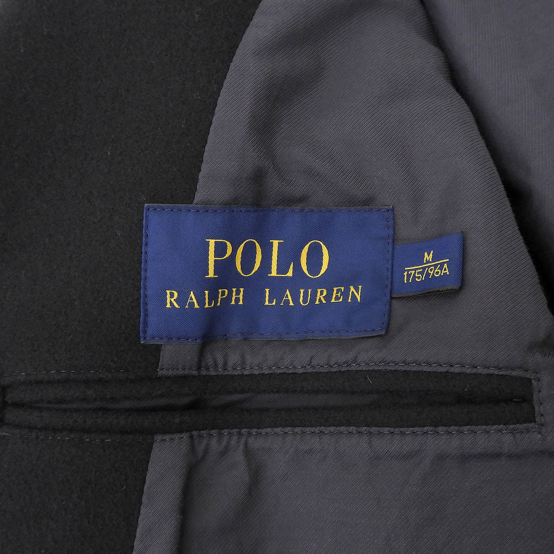 Great RALPH LAUREN pea coat Logo button double-breasted Dark navy wool mens M