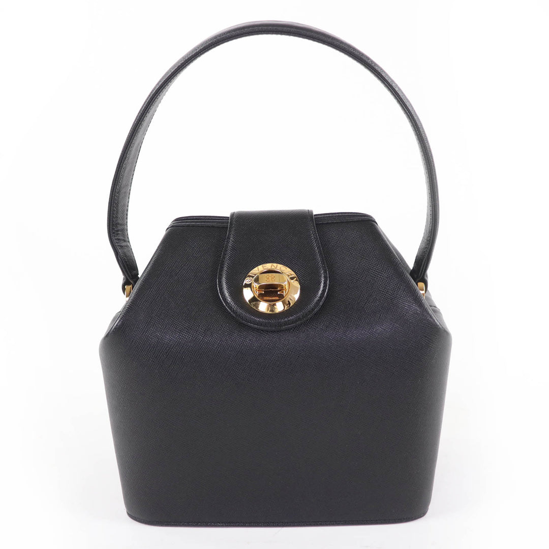 Great GIVENCHY Handbag Turnlock Leather Vanity Bag black leather Women