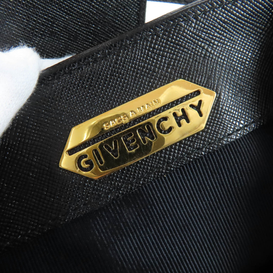 Great GIVENCHY Handbag Turnlock Leather Vanity Bag black leather Women