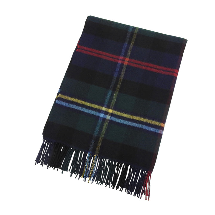 Great Johnstons of Elgin Scarf Check Pattern Fringe Large Size Multi cashmere