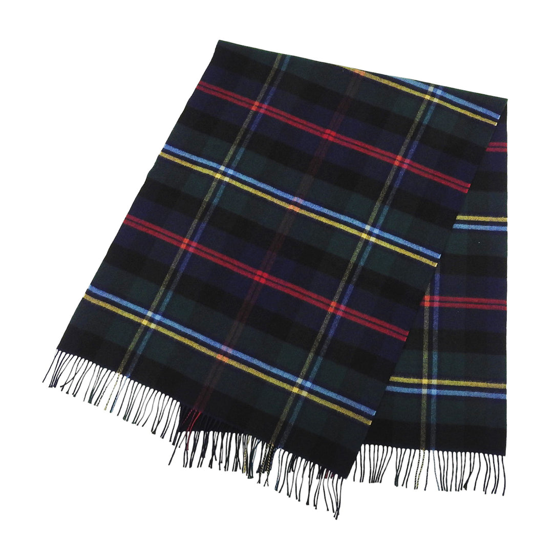 Great Johnstons of Elgin Scarf Check Pattern Fringe Large Size Multi cashmere
