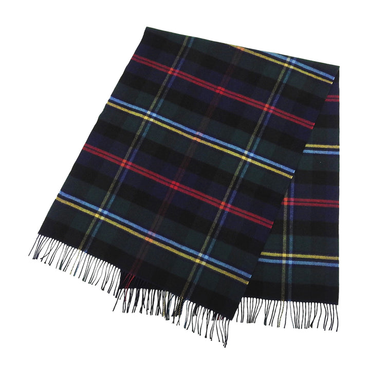 Great Johnstons of Elgin Scarf Check Pattern Fringe Large Size Multi cashmere