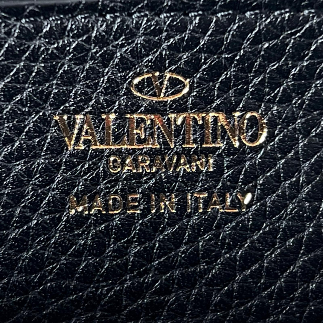 Excellent Valentino Garavani Purse Rock studs round zip black leather Women