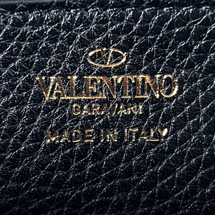 Excellent Valentino Garavani Purse Rock studs round zip black leather Women
