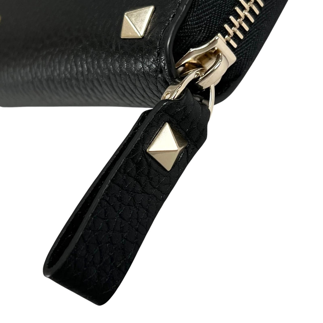 Excellent Valentino Garavani Purse Rock studs round zip black leather Women
