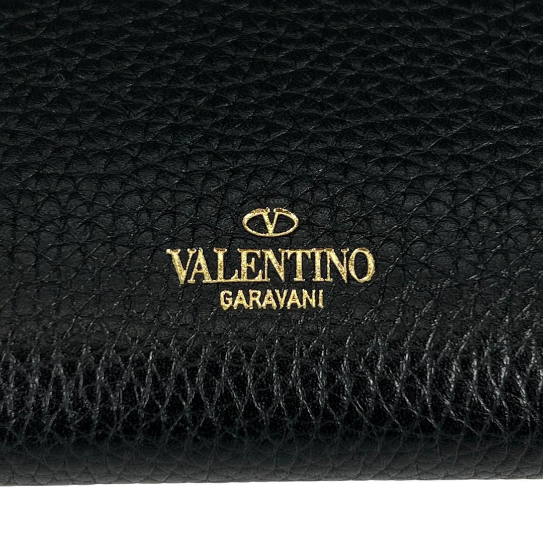 Excellent Valentino Garavani Purse Rock studs round zip black leather Women