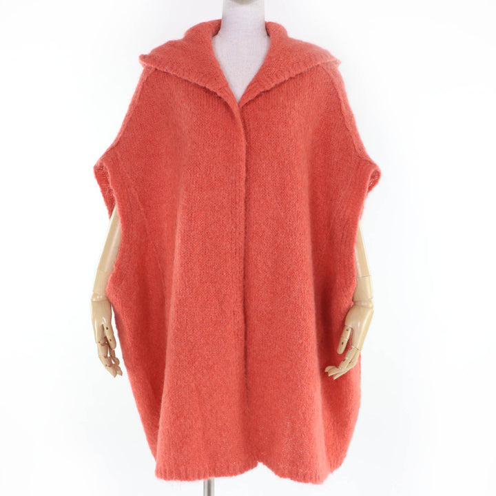 Excellent Rick Owens cardigan Oversized Hooded Knit Orange mohair XS RO02B6687