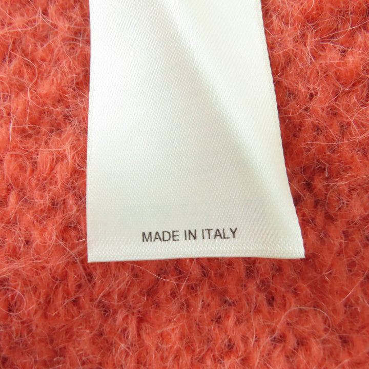 Excellent Rick Owens cardigan Oversized Hooded Knit Orange mohair XS RO02B6687