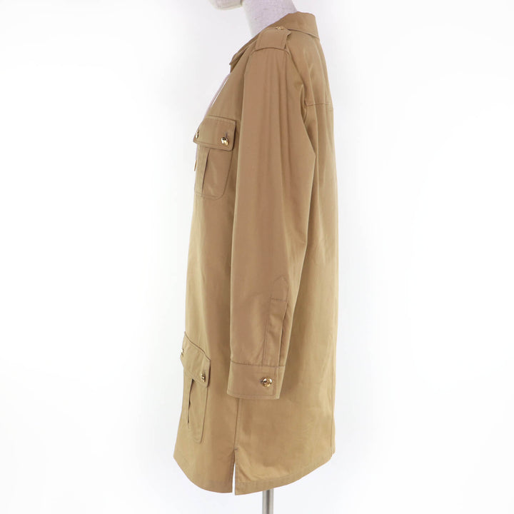 Excellent CELINE one piece Triomphe Button Safari Mini Dress beige 36 2Z490219I