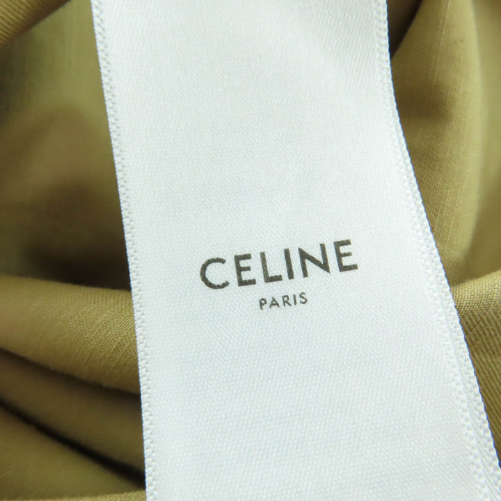 Excellent CELINE one piece Triomphe Button Safari Mini Dress beige 36 2Z490219I