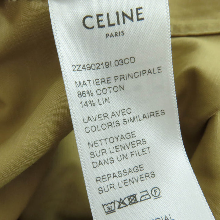 Excellent CELINE one piece Triomphe Button Safari Mini Dress beige 36 2Z490219I