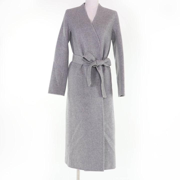 Pristine MADISONBLUE coat Collarless wrap coat gray wool Women XS MB204-2023MQ