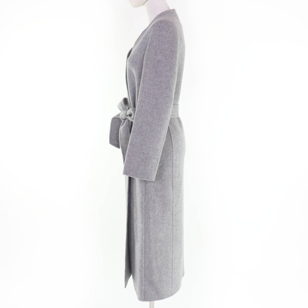 Pristine MADISONBLUE coat Collarless wrap coat gray wool Women XS MB204-2023MQ