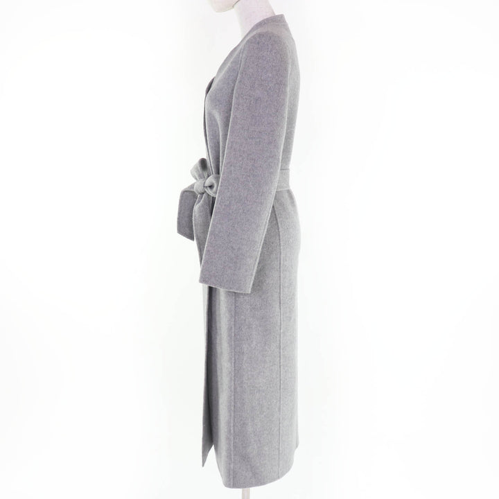 Pristine MADISONBLUE coat Collarless wrap coat gray wool Women XS MB204-2023MQ