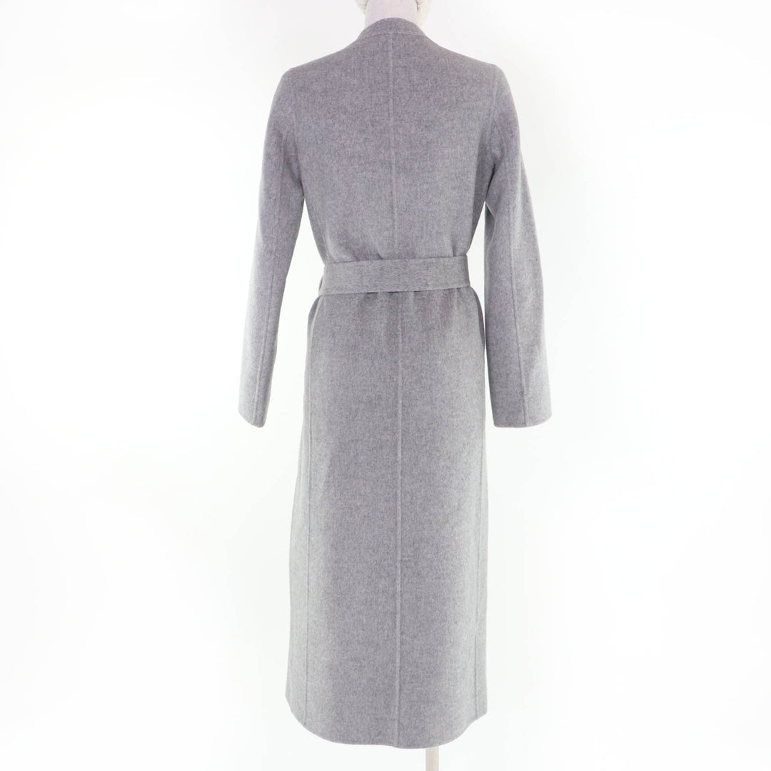 Pristine MADISONBLUE coat Collarless wrap coat gray wool Women XS MB204-2023MQ
