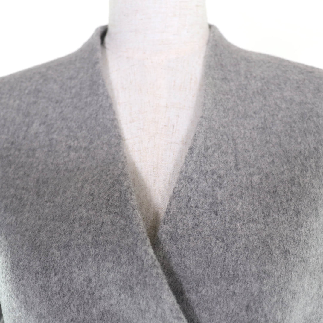 Pristine MADISONBLUE coat Collarless wrap coat gray wool Women XS MB204-2023MQ