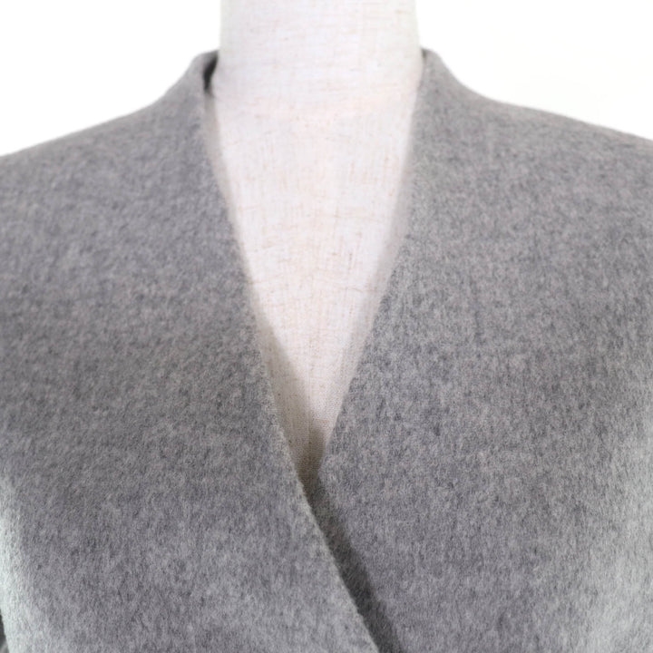 Pristine MADISONBLUE coat Collarless wrap coat gray wool Women XS MB204-2023MQ