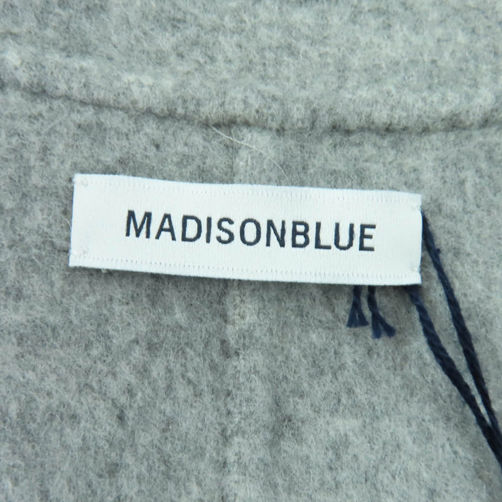 Pristine MADISONBLUE coat Collarless wrap coat gray wool Women XS MB204-2023MQ