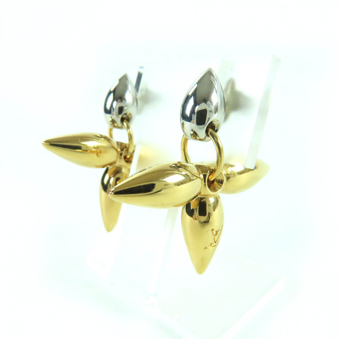 Excellent LOUIS VUITTON Pierce Bookle Dreille Louisette Pandan gold M00630