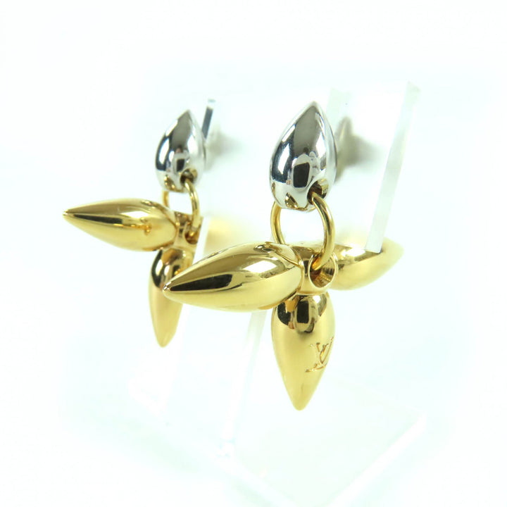 Excellent LOUIS VUITTON Pierce Bookle Dreille Louisette Pandan gold M00630