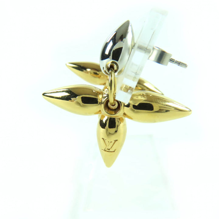 Excellent LOUIS VUITTON Pierce Bookle Dreille Louisette Pandan gold M00630