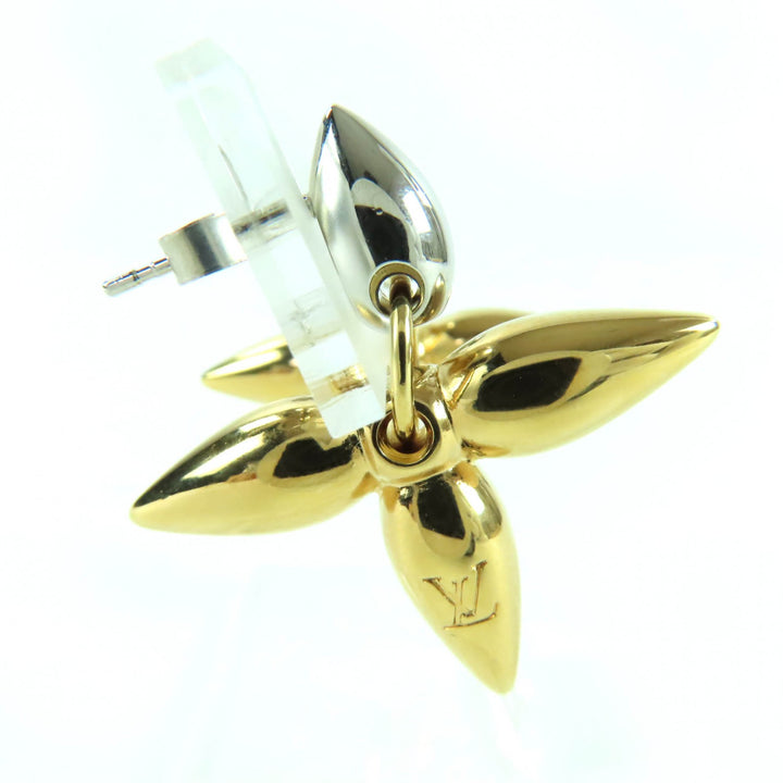 Excellent LOUIS VUITTON Pierce Bookle Dreille Louisette Pandan gold M00630