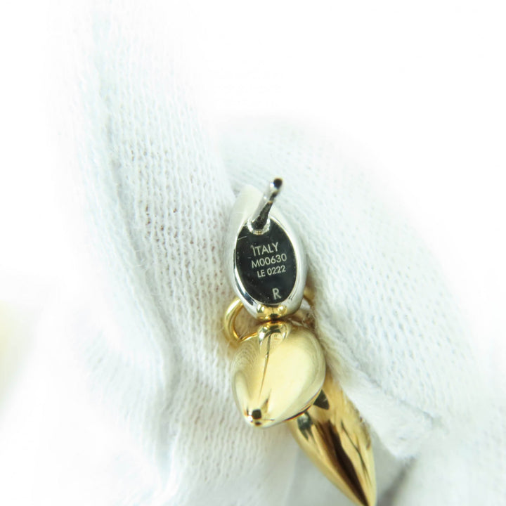 Excellent LOUIS VUITTON Pierce Bookle Dreille Louisette Pandan gold M00630