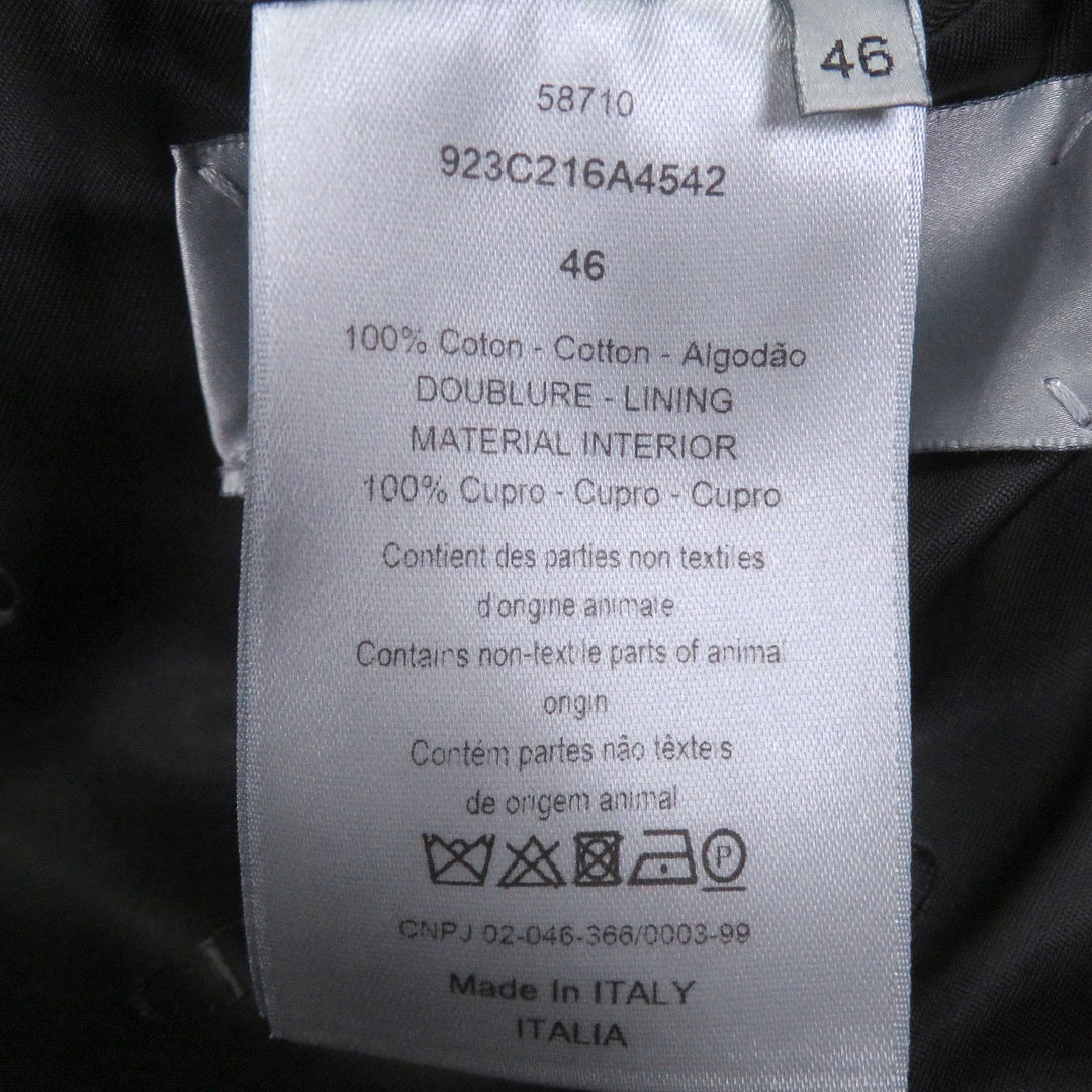 Excellent DIOR tailored jacket Single Velour black cotton mens 46 923C216A4542