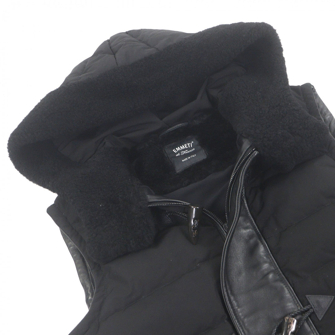 Great EMMETI Down vest DANIEL Toggle Button Hooded Mouton black