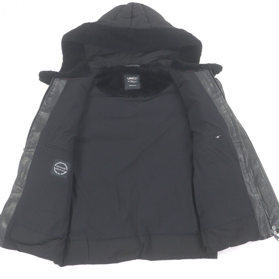 Great EMMETI Down vest DANIEL Toggle Button Hooded Mouton black