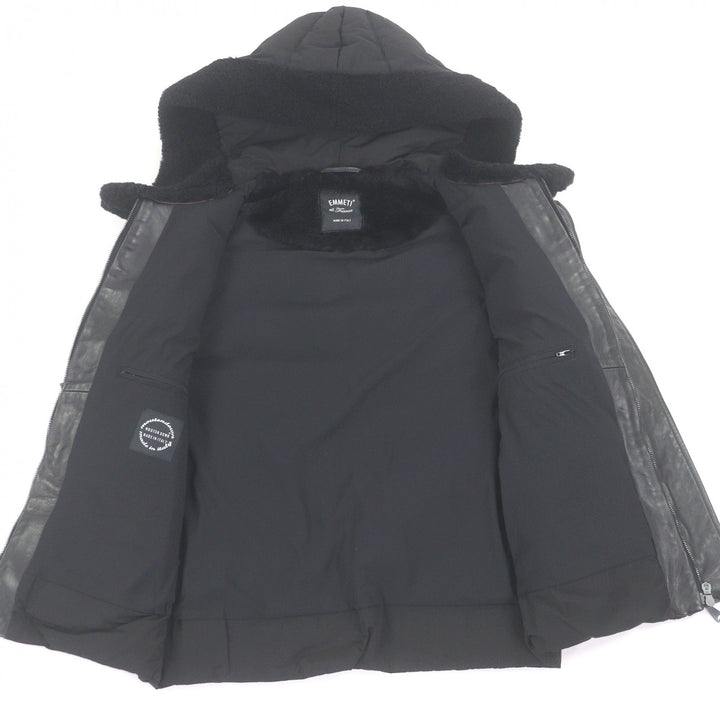 Great EMMETI Down vest DANIEL Toggle Button Hooded Mouton black