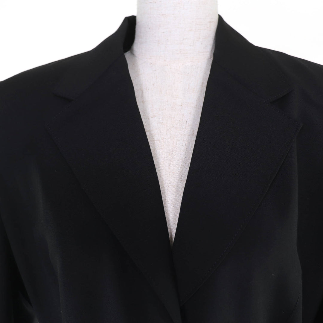 Excellent PRADA Jacket Belted black wool Women 40 P5640H