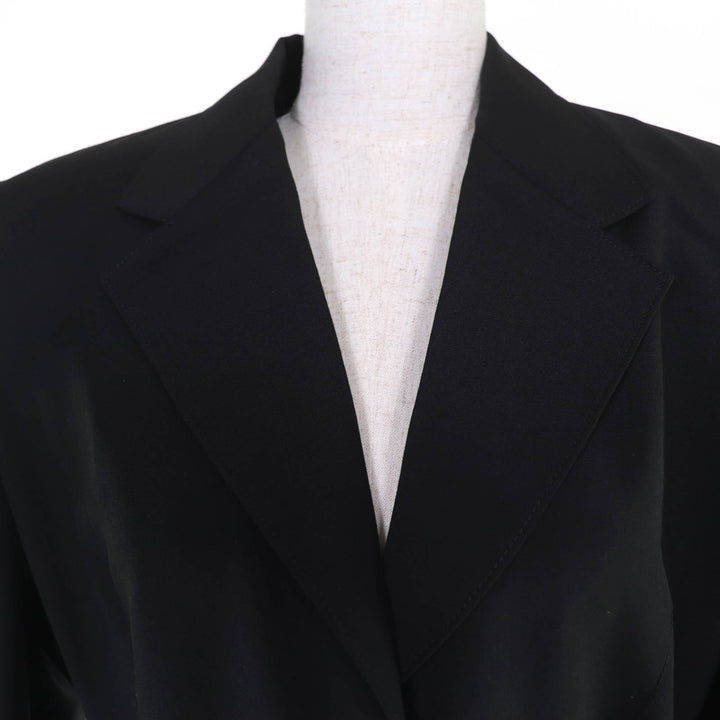 Excellent PRADA Jacket Belted black wool Women 40 P5640H