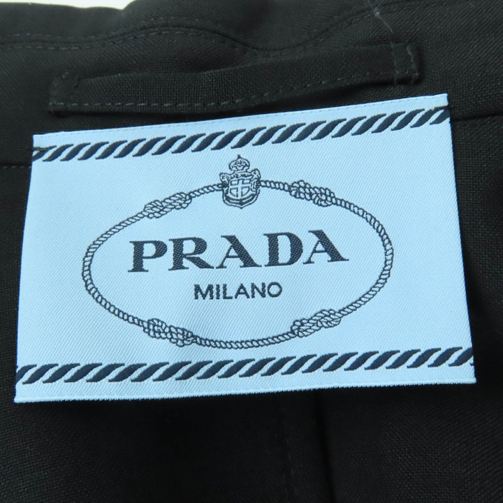 Excellent PRADA Jacket Belted black wool Women 40 P5640H