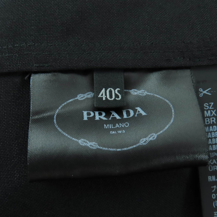 Excellent PRADA Jacket Belted black wool Women 40 P5640H