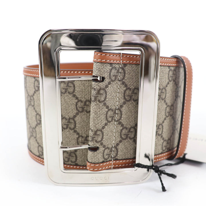 Pristine GUCCI belt GG Supreme Wide Belt Brown GG Supreme Women 718505
