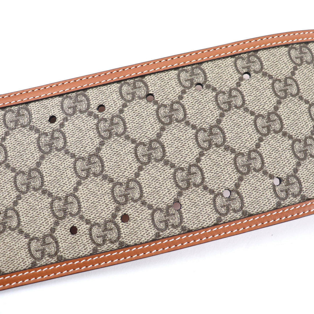 Pristine GUCCI belt GG Supreme Wide Belt Brown GG Supreme Women 718505