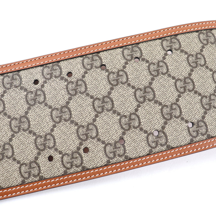 Pristine GUCCI belt GG Supreme Wide Belt Brown GG Supreme Women 718505